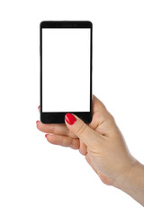 Hand with smartphone