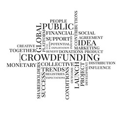 Crowdfunding typographic cloud