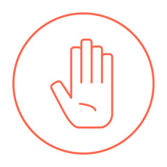 Medical glove line icon.