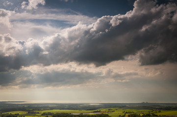 England. Morecambe Bay. Lancashire. September 2011. A line of cloud over Morecambe Bay, Lancashire, England