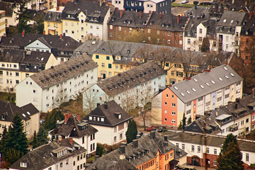 Naklejka premium Viele Wohnhäuser, Stadtviertel
