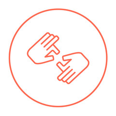 Finger language line icon.