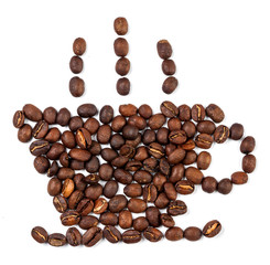 Cup made of coffee isolated