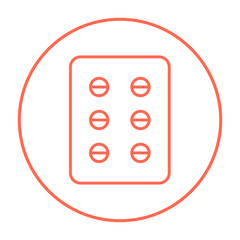 Plate of pills line icon.