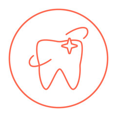 Shining tooth line icon.
