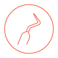 Dental scraper line icon.