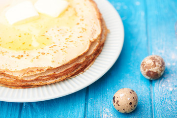 Preparing to cook pancakes.