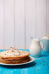 Breakfast with pancakes