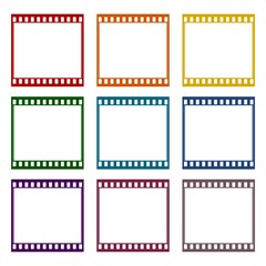 Film Frame icons set