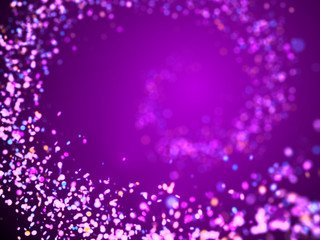 soft glitter spiral in shades of purple, pink, blue, red and orange in front of a purple background