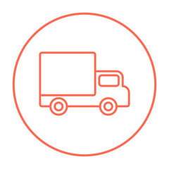 Delivery van line icon.