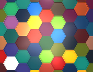 simple colorful background consisting of hexagons