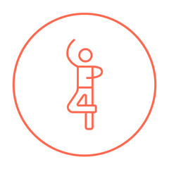 Male figure skater line icon.