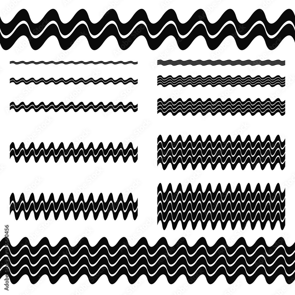 Poster graphic design elements - asymmetrical wave lines
