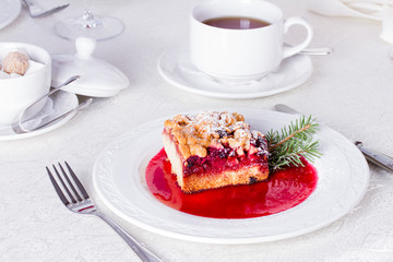 Pie pastry with cranberries