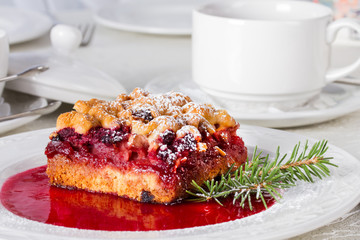 Pie pastry with cranberries