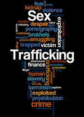 Fototapeta premium Sex Trafficking, word cloud concept 2