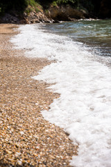 Soft wave of the sea on sandy beach