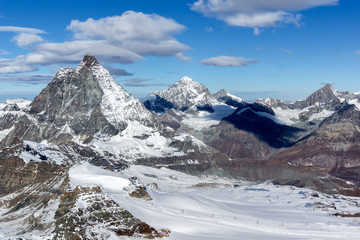 Fototapeta premium Winter view of mount Matterhorn, Canton of Valais, Alps, Switzerland 