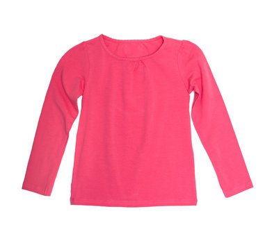 Children's wear - pink long sleeve isolated on the white backgro