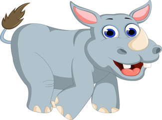 Obraz na płótnie Canvas Cartoon rhino