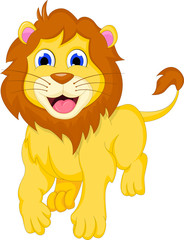 Obraz premium lion cartoon running
