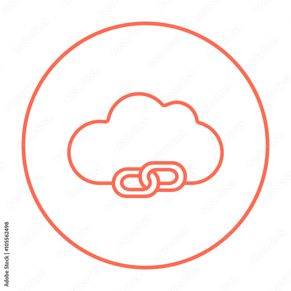 Canvas Prints Cloud computing line icon.