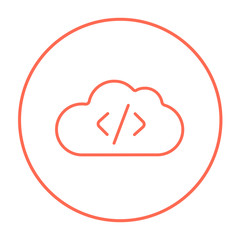 Transferring files cloud apps line icon.