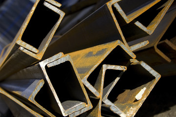 Channel steel, U-sections, close up