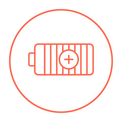 Fully charged battery line icon.