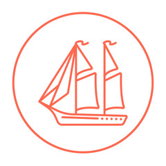 Sailboat line icon.