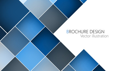 Business brochure cover design template. Blue background Vector