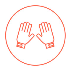 Motorcycle gloves line icon.