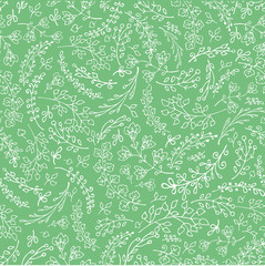 Doodles hand drawn branches seamless pattern.Linear