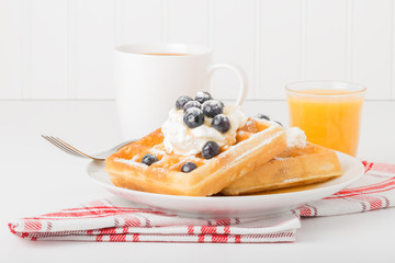 Waffles and Blueberries