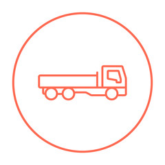 Dump truck line icon.