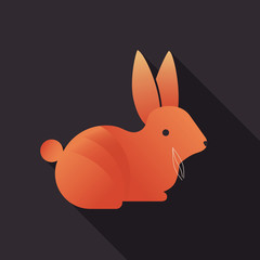 Animal Rabbit Logo Flat Design, Vector illustration