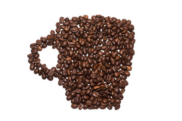 Coffee cup with coffee on white background
