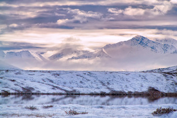 Cloudy mountains in ANWR