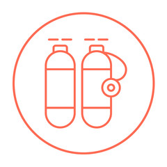 Oxygen tank line icon.