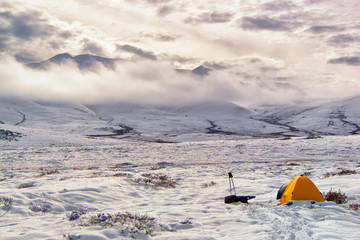 Hunter's camp in the Arctic
