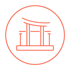 Torii gate line icon.