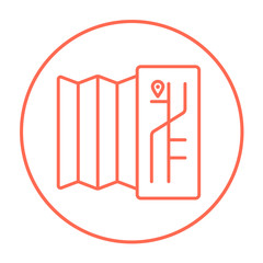 Map line icon.