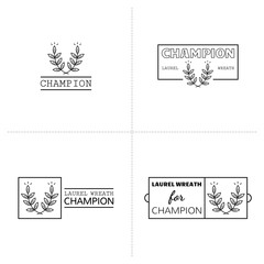 Laurel wreath icon, emblems, labels. Set of logos