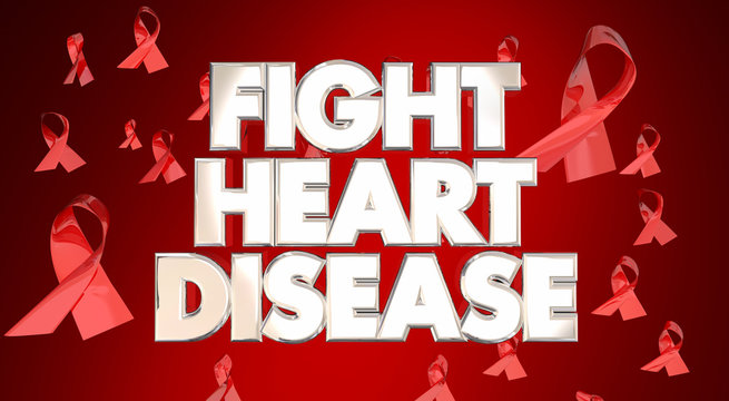 Fight Heart Disease Awareness Ribbons Healthy Lifestyle Campaign