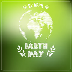 EARTH DAY of background a shape typography