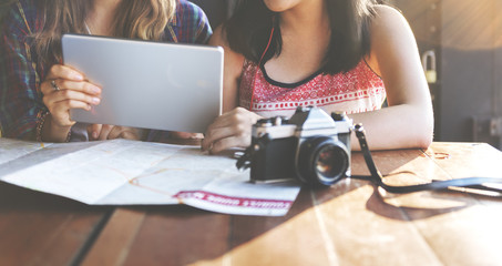 Girls Friendship Hangout Traveling Holiday Photography Concept