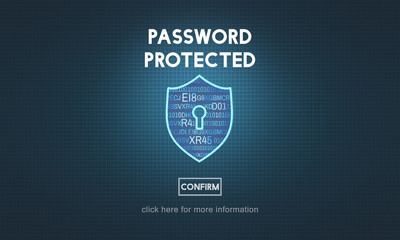 Password Protected Privacy Safety Private Concept