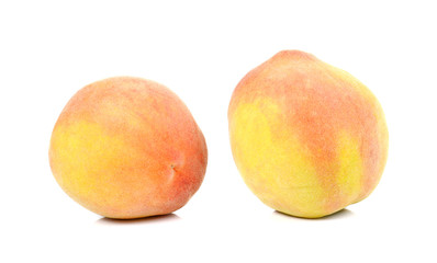 Peach on white background.