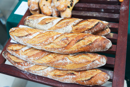 Bread in market place with soft light